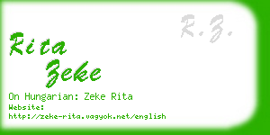 rita zeke business card